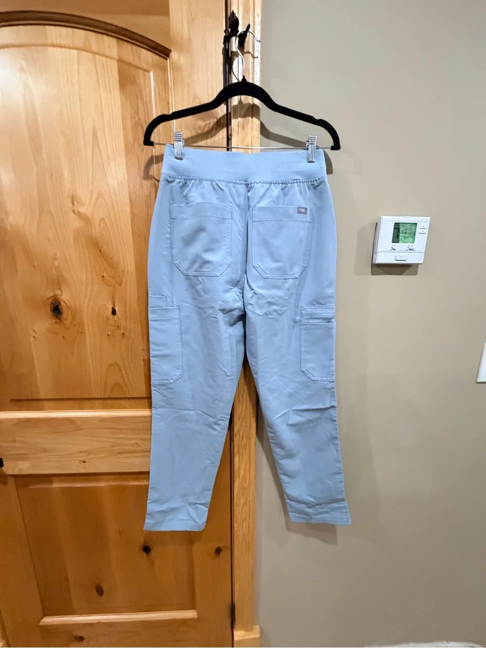 Figs high waist yola scrub pants- dusty blue classic Size
